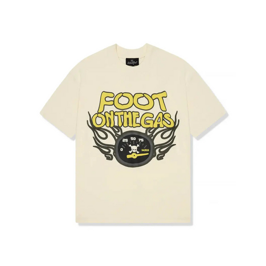Broken Planet Foot On The Gas Tee Vanilla White
